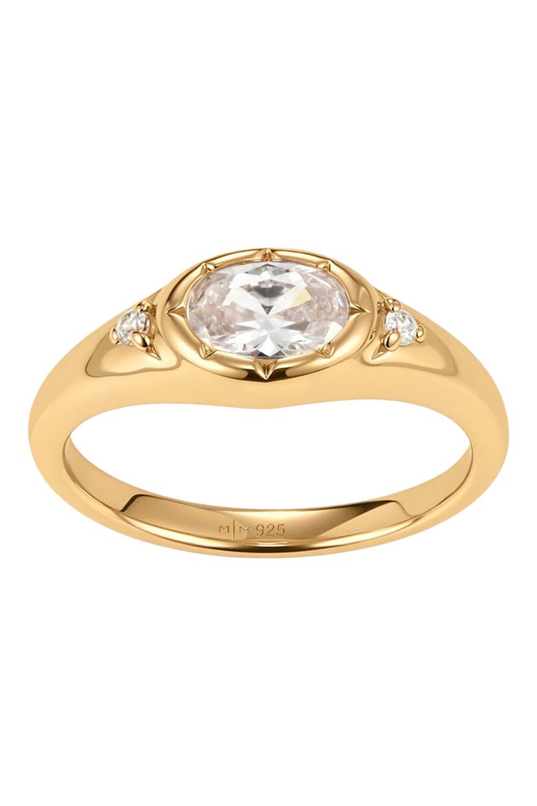 Oval Birthstone Signet Ring, Main, color, April Gold Vermeil