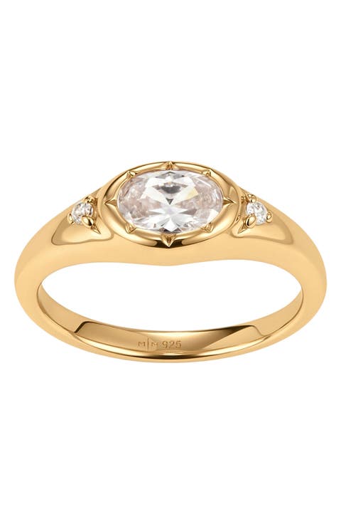 Oval Birthstone Signet Ring