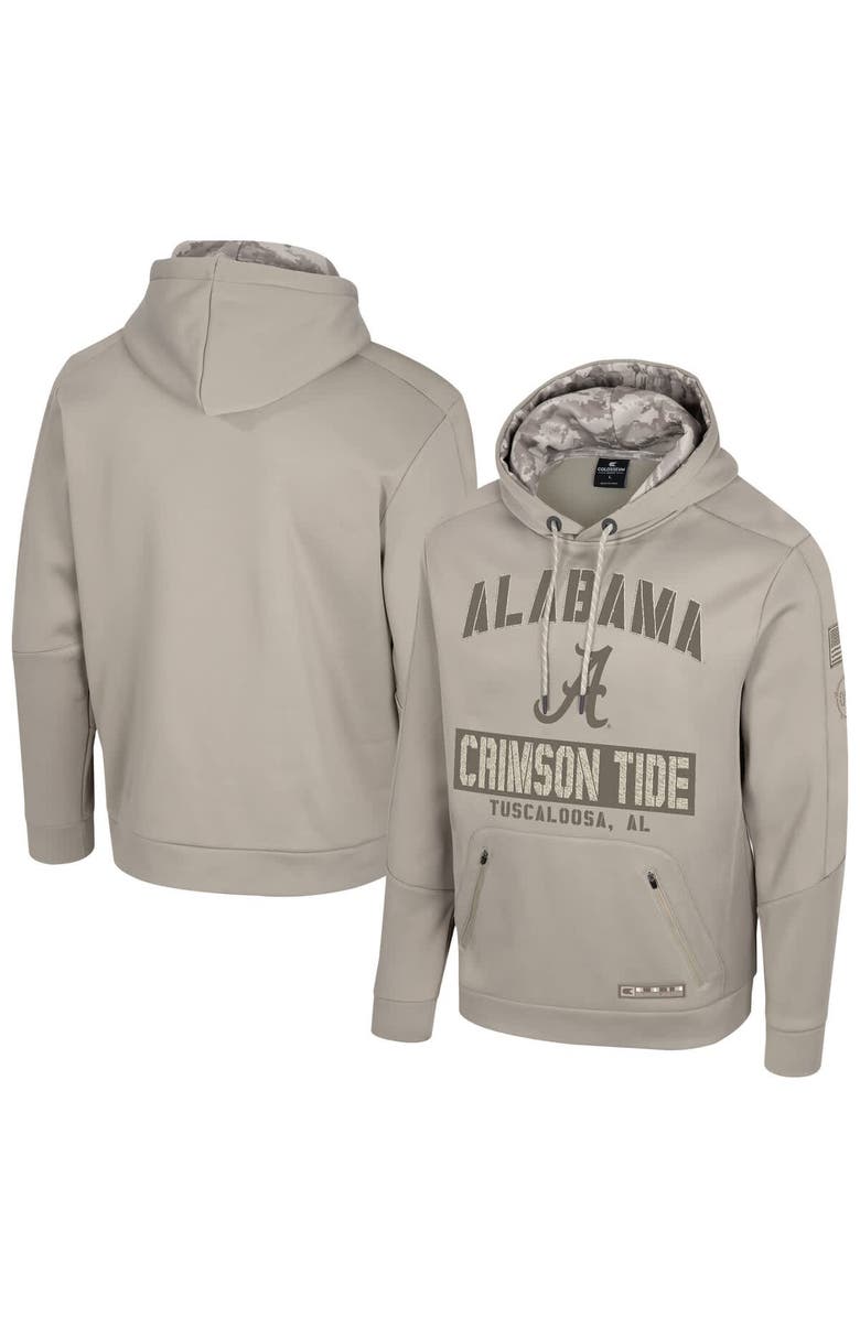 COLOSSEUM Men's Colosseum Oatmeal Alabama Crimson Tide Big & Tall Operation Hat Trick Battalion Hoodie Sweatshirt, Main, color, Oatmeal