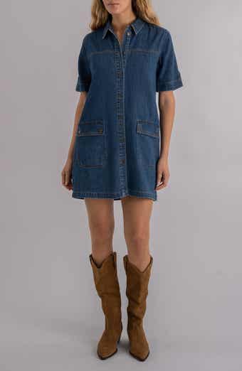 Eliza Denim Mini Shirtdress