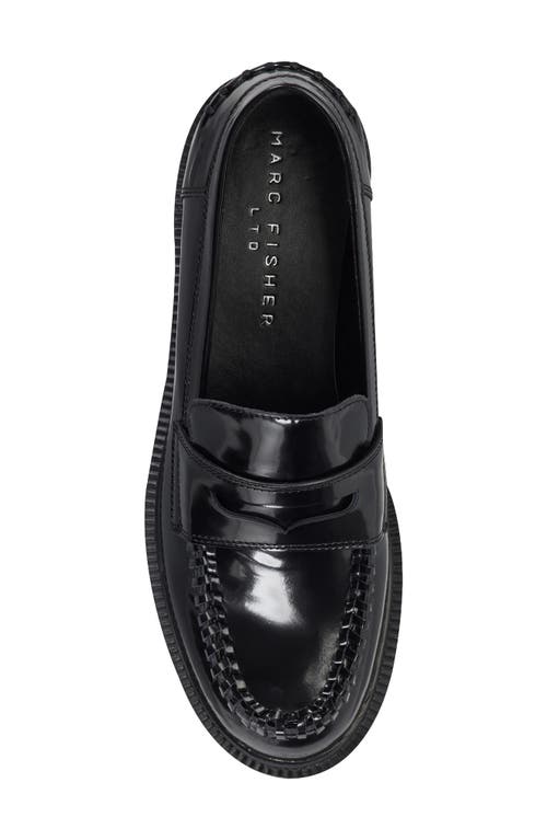 Marc Fisher Ltd Dagman Whipstitch Leather Loafers In Black