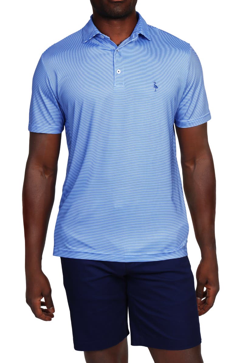 TailorByrd Micro Stripe Print Performance Polo, Main, color, Blue