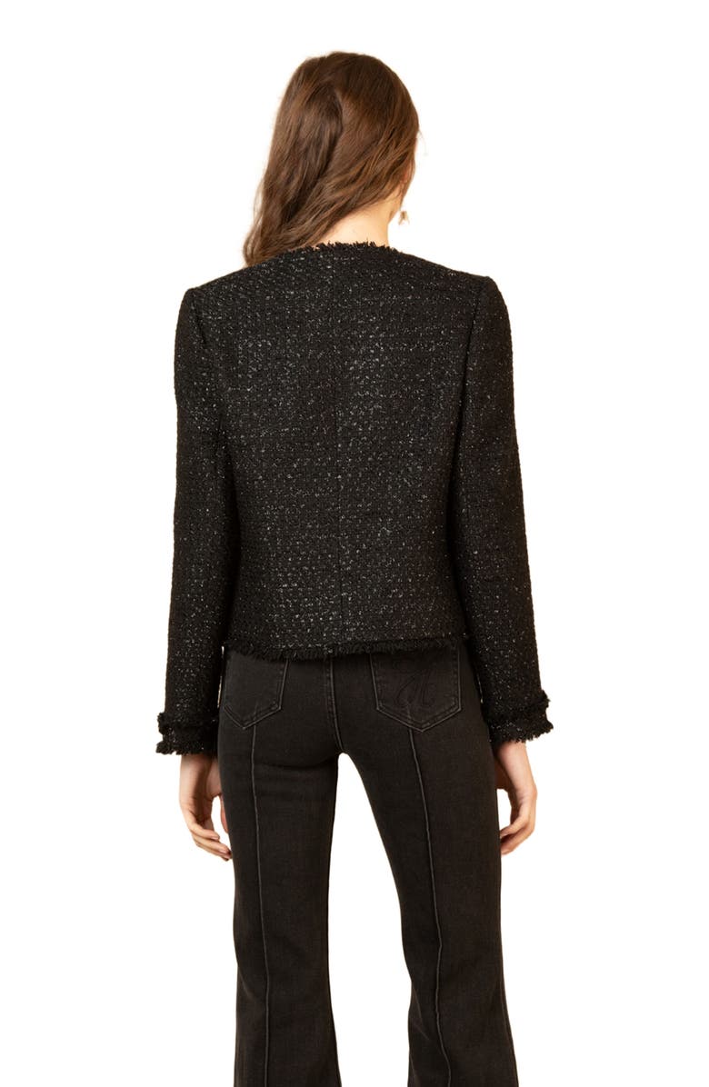 Hale Bob Magdalena Boucle Tweed Jacket, Alternate, color, Black