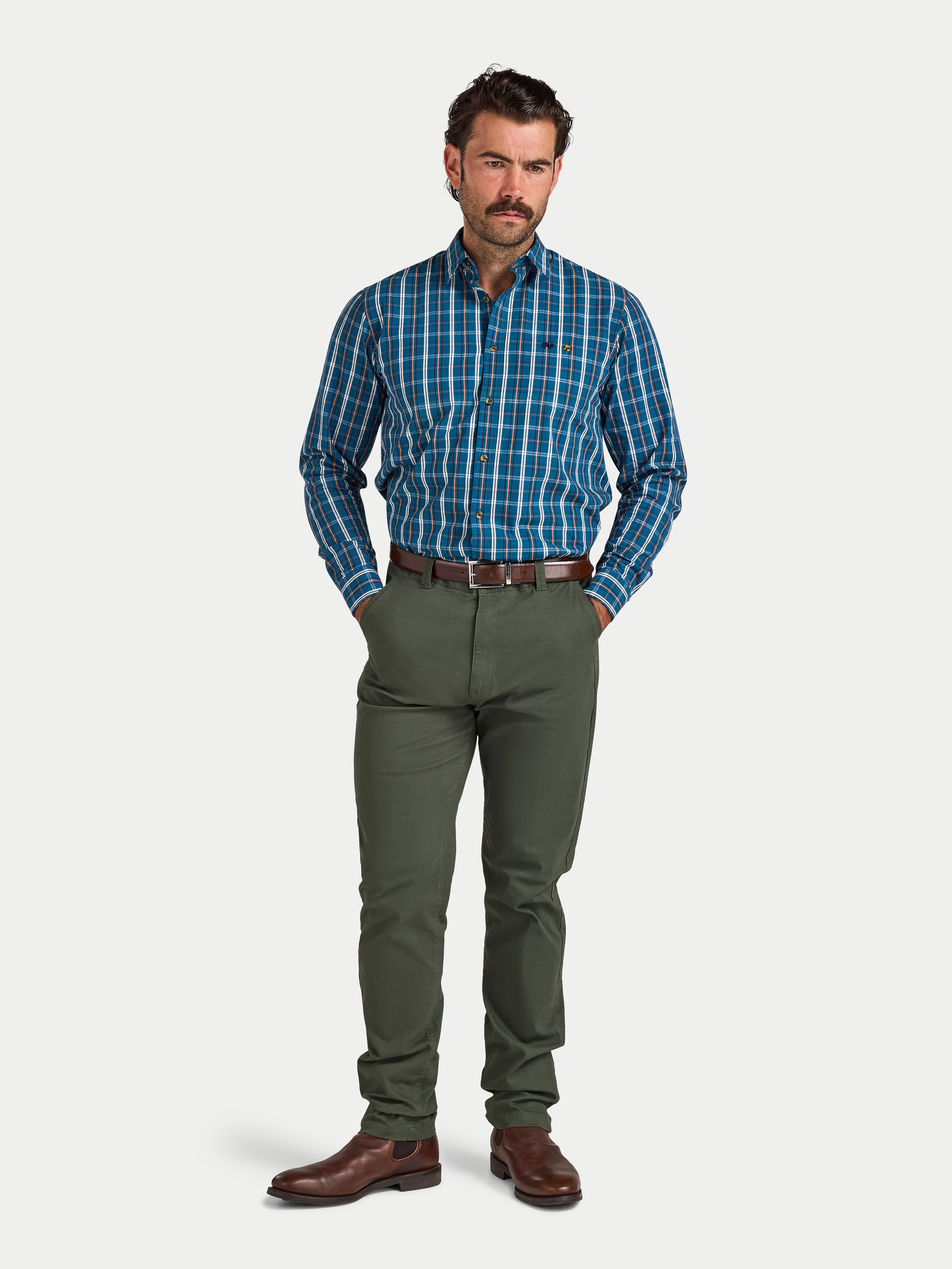 Long Sleeve Check Cotton Poplin Shirt - image 2