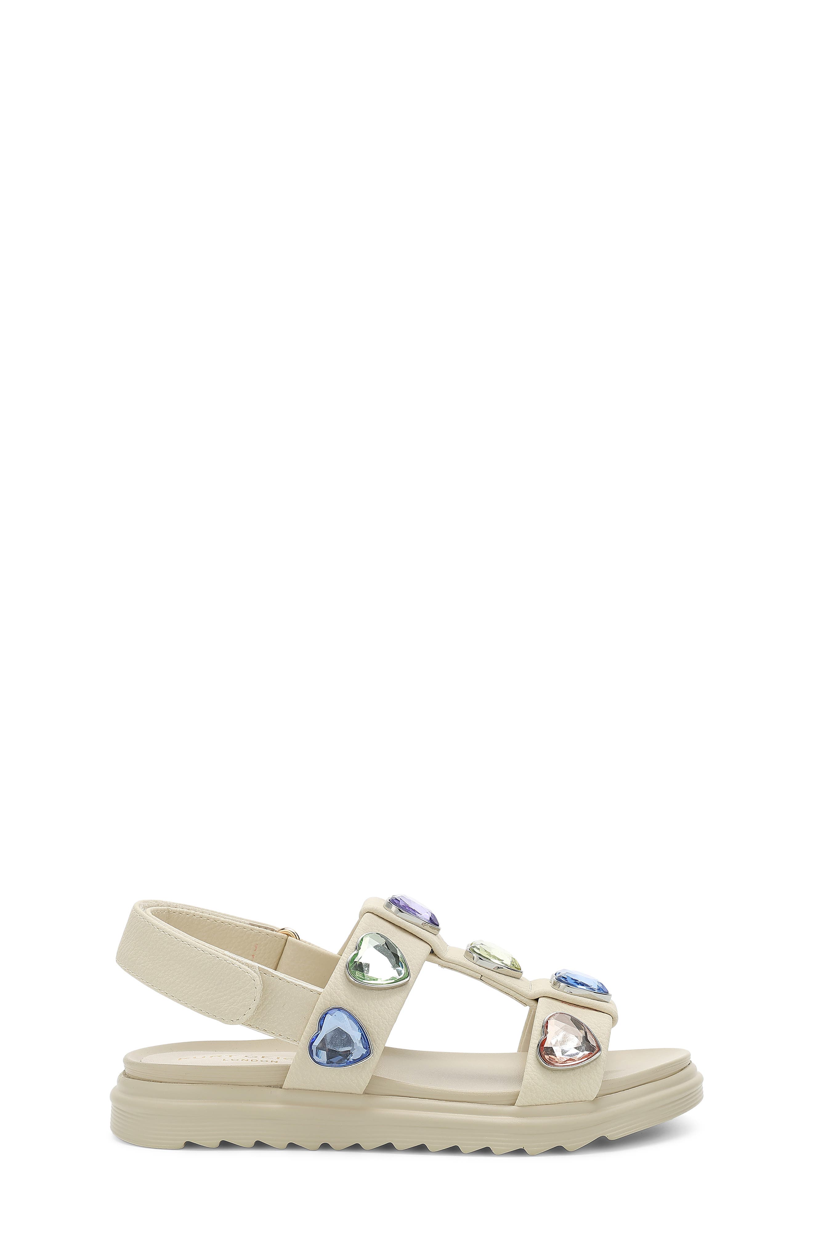 Kurt Geiger London Kids' Mini Orson Heart Slingback Sandal, Alternate, color, Bone