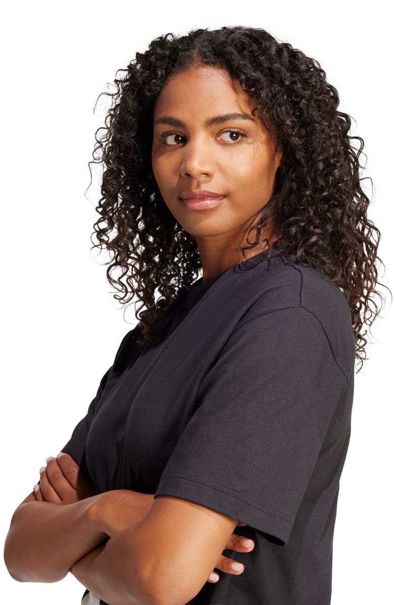 adidas Essentials Big Logo Boyfriend T-Shirt, Alternate, color, Black/ White