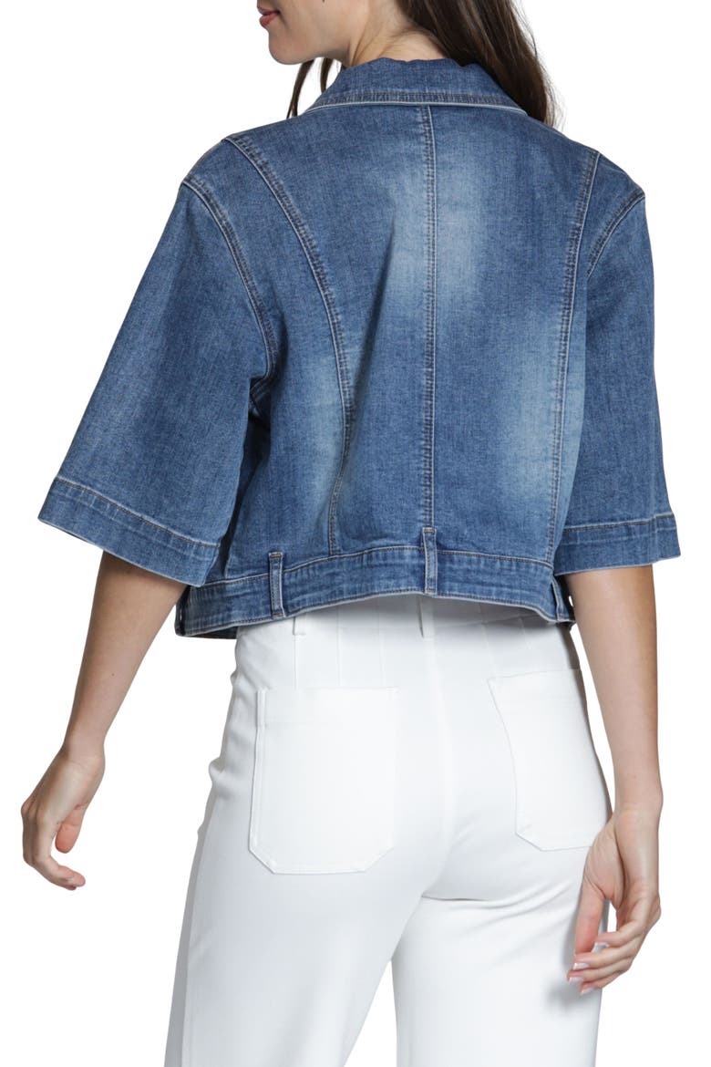 Short Sleeve Denim Jacket, Alternate, color, MEDIUM INDIGO