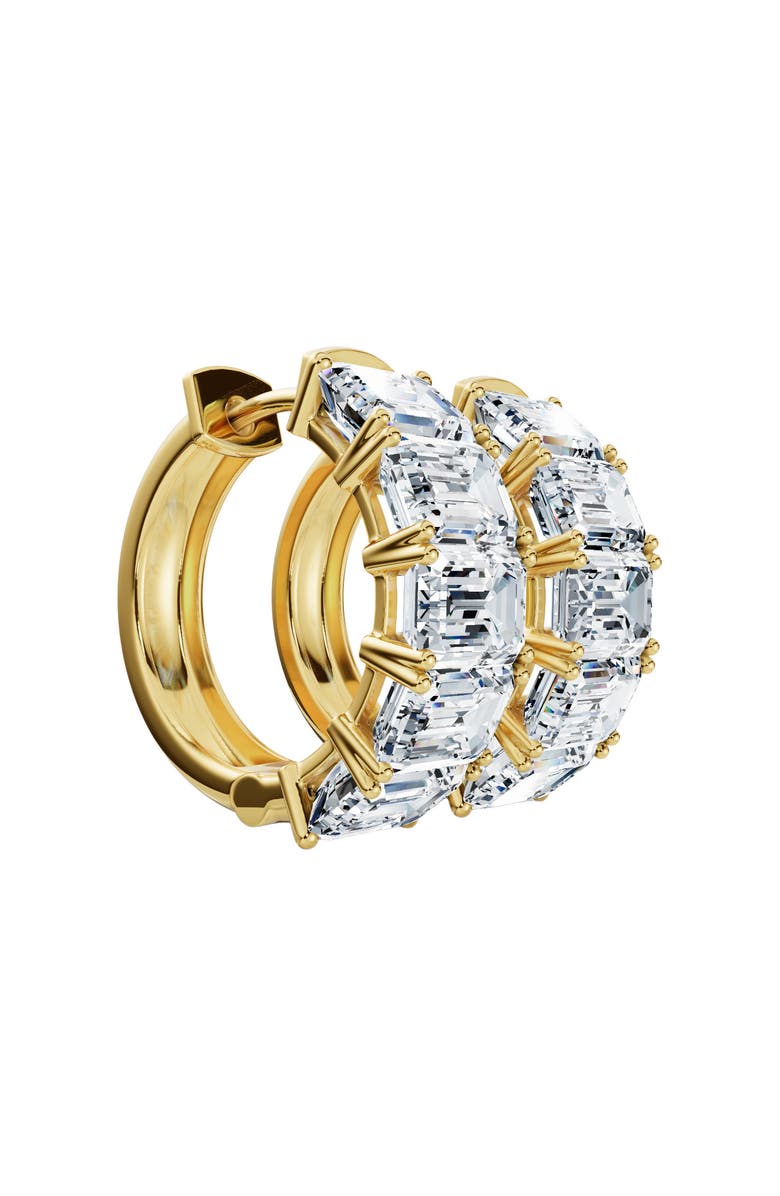 Bliss Diamond 6Ct Emerald Cut Diamond Hoops 14k Gold Lab Grown Earrings, Main, color, 