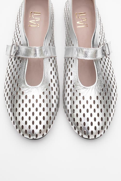 Forever & Always Shoes Arian Leather Ballet Flat In Silver