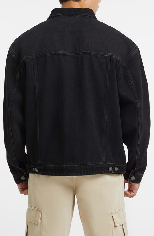 Guess Jeans Oversize Denim Trucker Jacket In Black