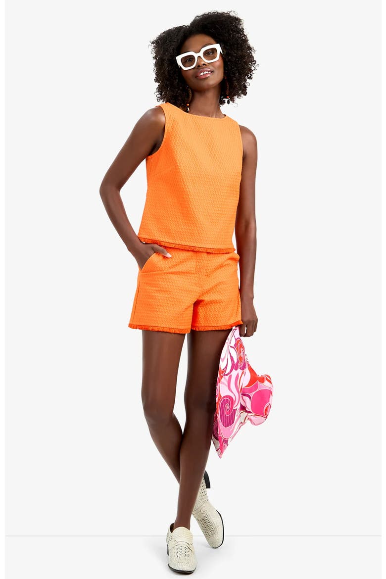 Port Sleeveless Structured Woven Tank Top, Main, color, Orange Oasis