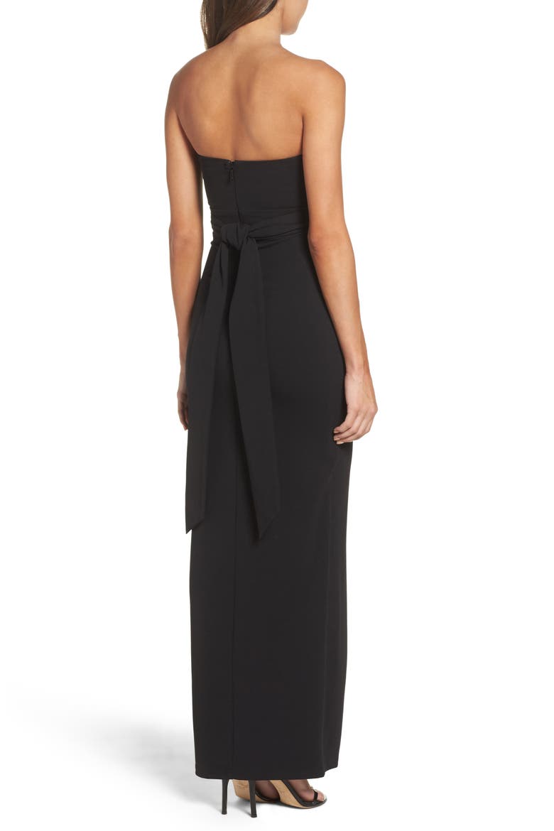 Own the Night Strapless Column Gown, Alternate, color, BLACK