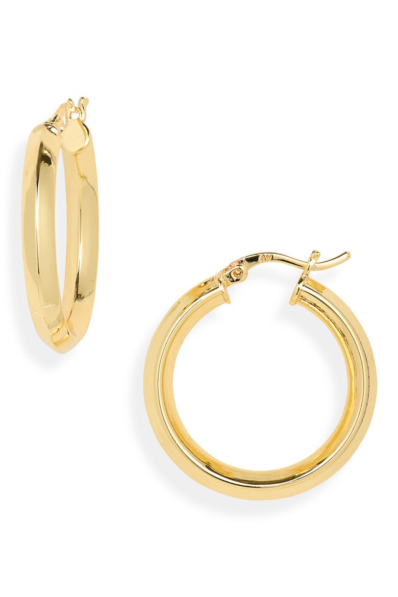 Knife-Edge Hoop Earrings, Main, color, GOLD