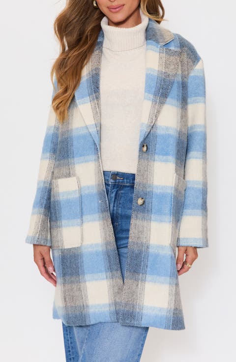 Geneva Brushed Plaid Coat