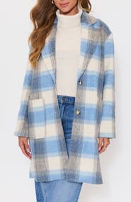 VICI Collection Geneva Brushed Plaid Coat