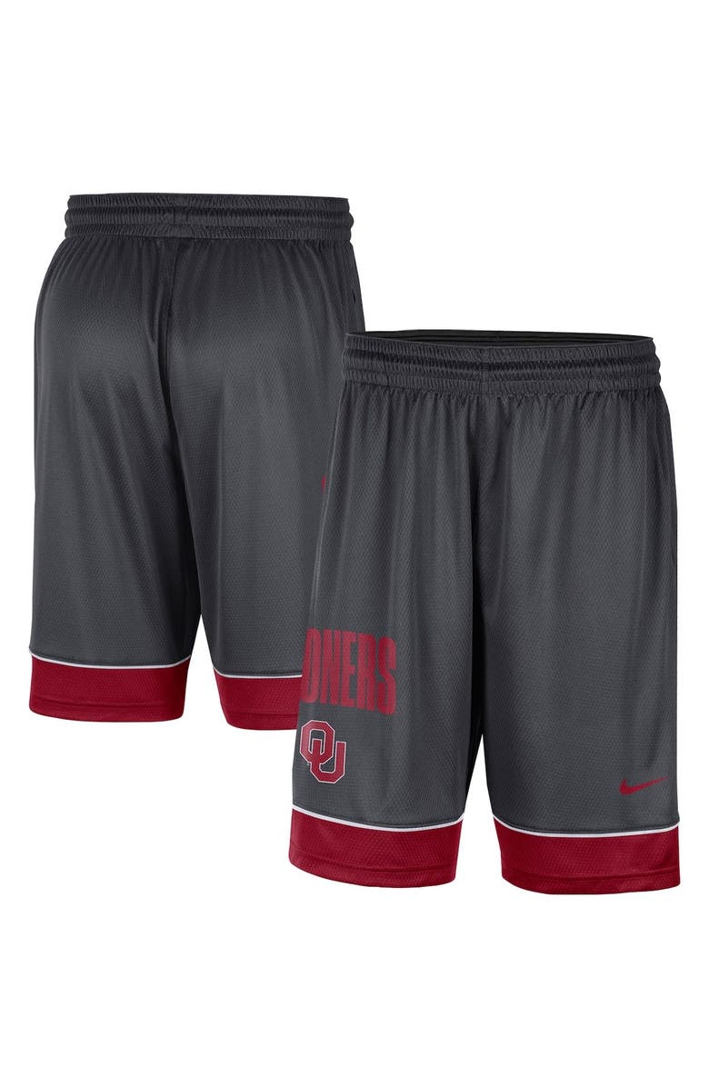 Nike Men's Nike Charcoal/Crimson Oklahoma Sooners Fast Break Performance Shorts, Alternate, color, Charcoal