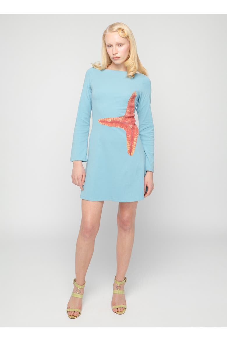 Dottie Long Sleeve Dress, Alternate, color, Blue Sea Star