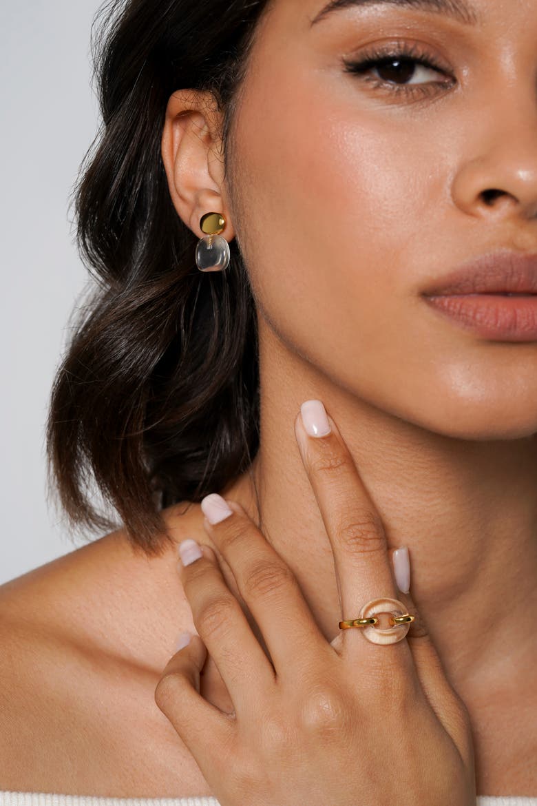 Pebble Stack Studs, Alternate, color, Gold