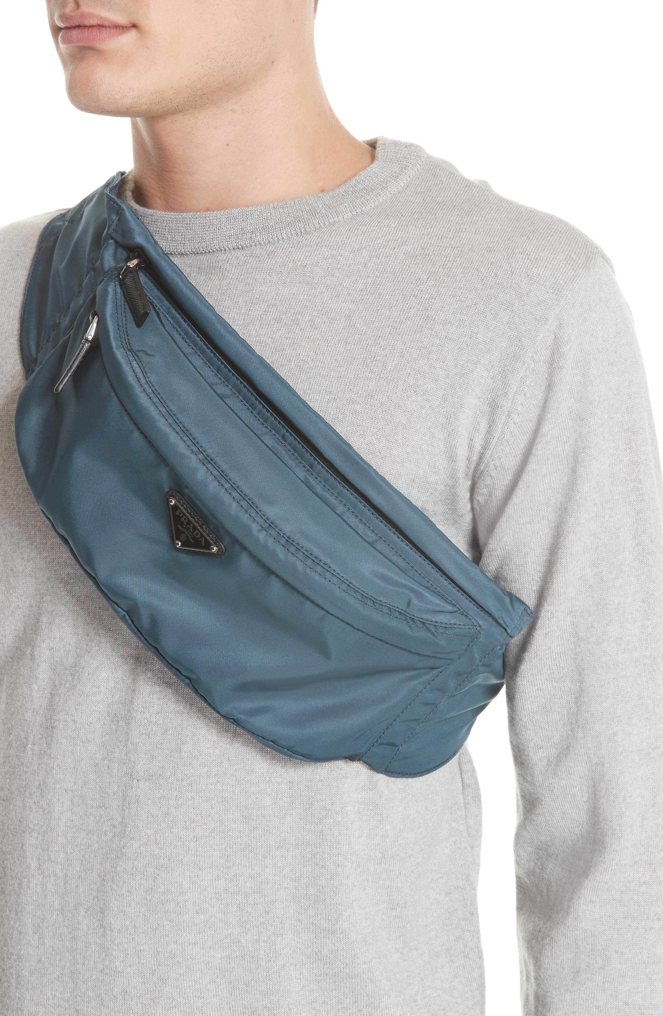 Prada Nylon Belt Bag, Alternate, color, 
