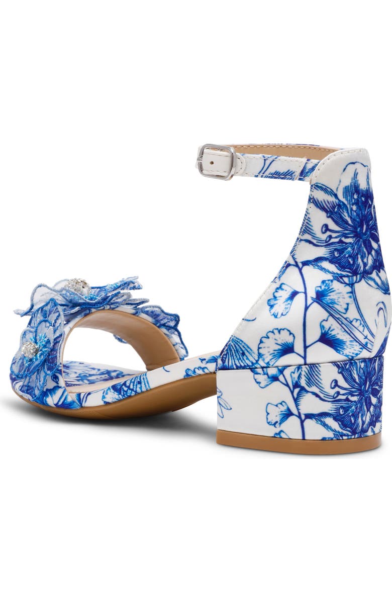 Betsey Johnson Kids' Petra Ankle Strap Sandal, Alternate, color, White/ Blue Floral