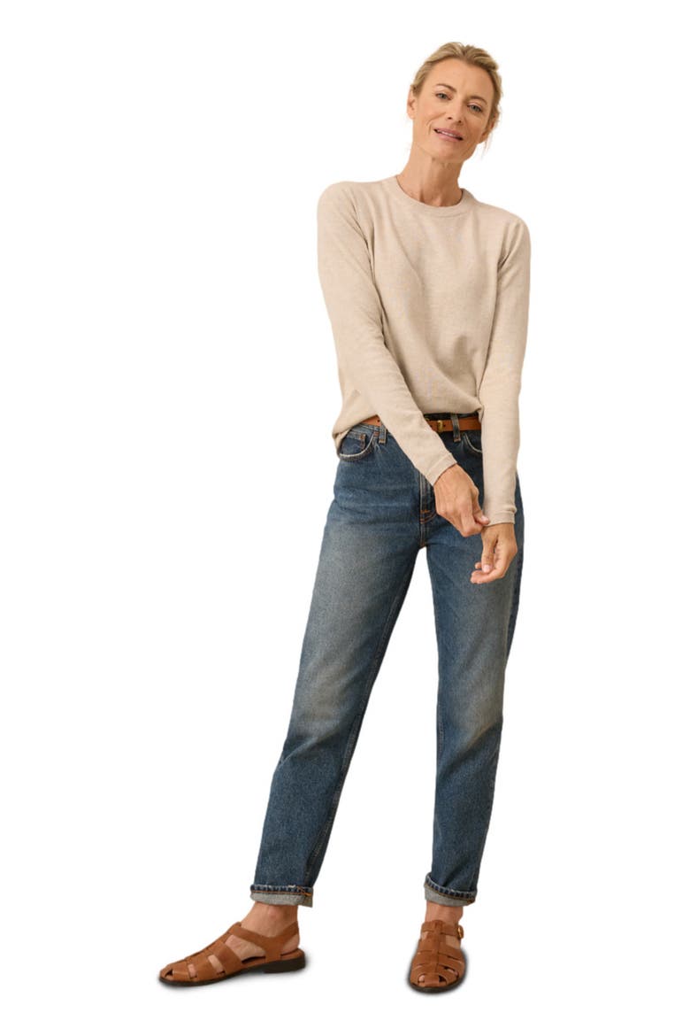 Organic Cotton Classic Fine Knit Crew Sweater, Main, color, Sandshell Heather