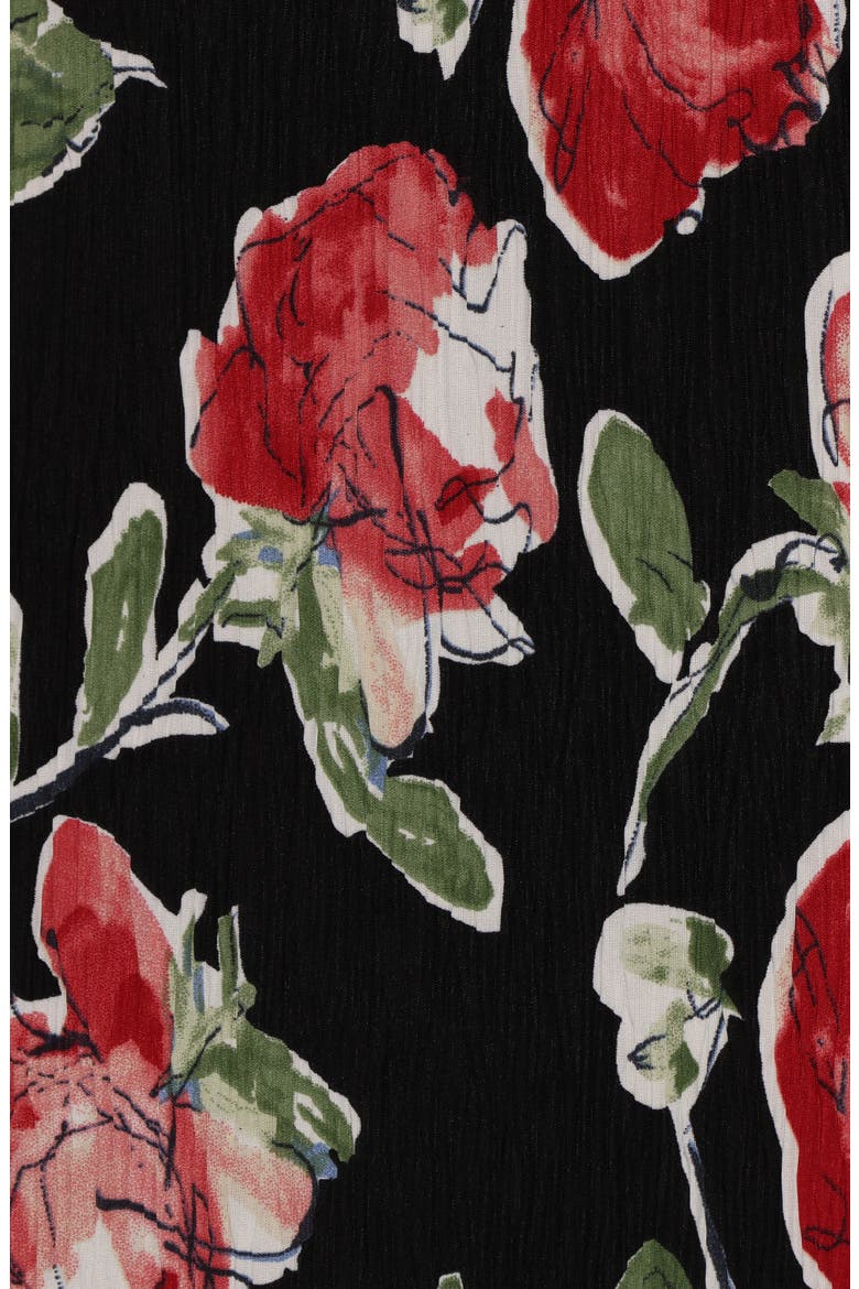 Minelli Floral Long Sleeve Faux Wrap Top, Alternate, color, BLACK ROSE