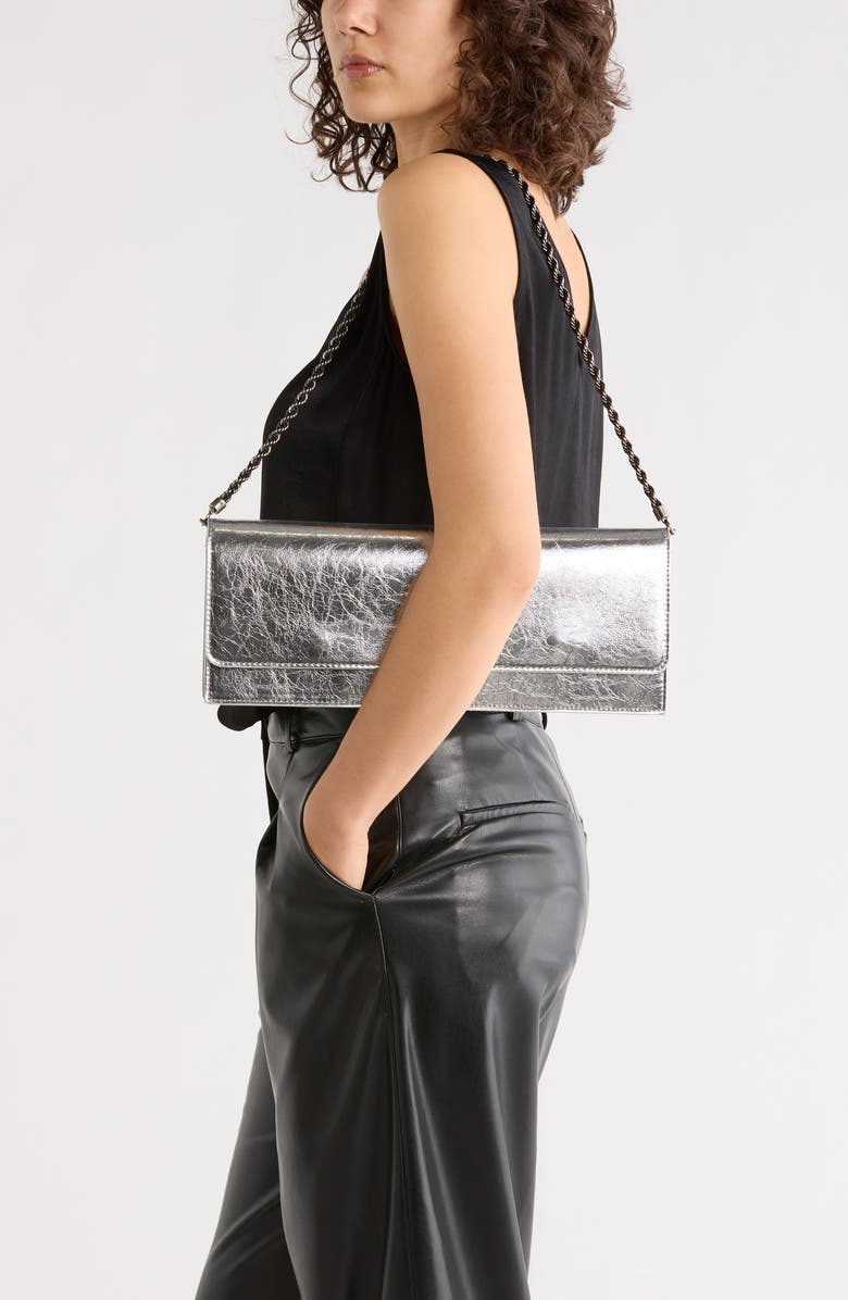 BCBG East/West Clutch, Alternate, color, Silver
