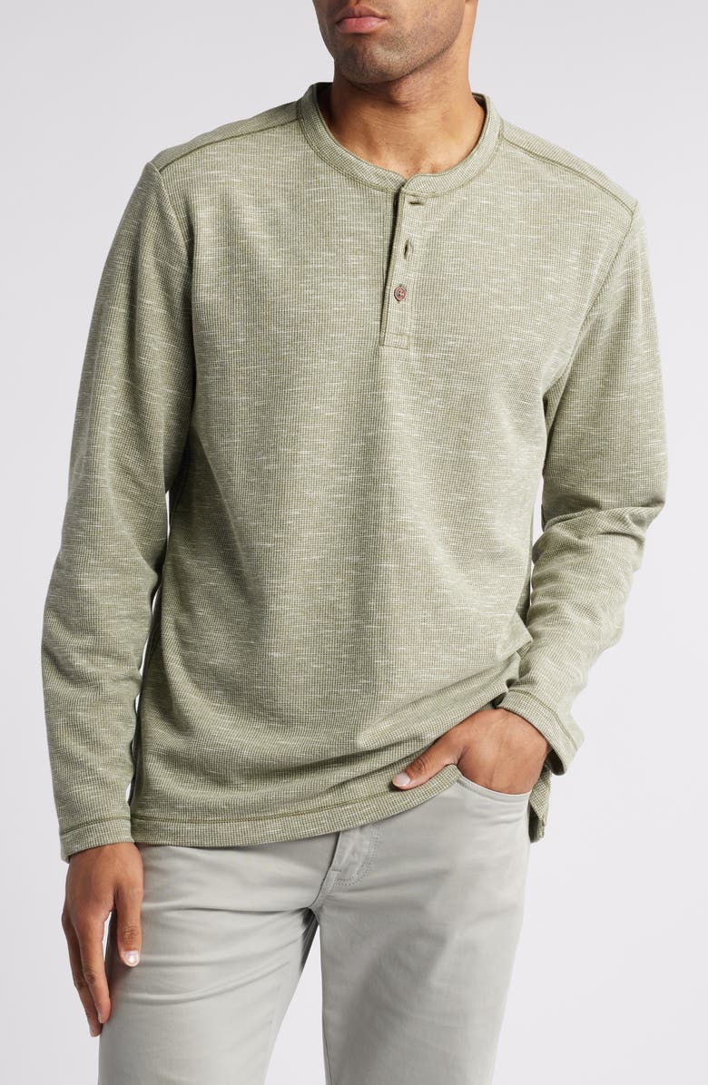 Tommy Bahama Morro Beach Long Sleeve Henley, Main, color, Tea Leaf