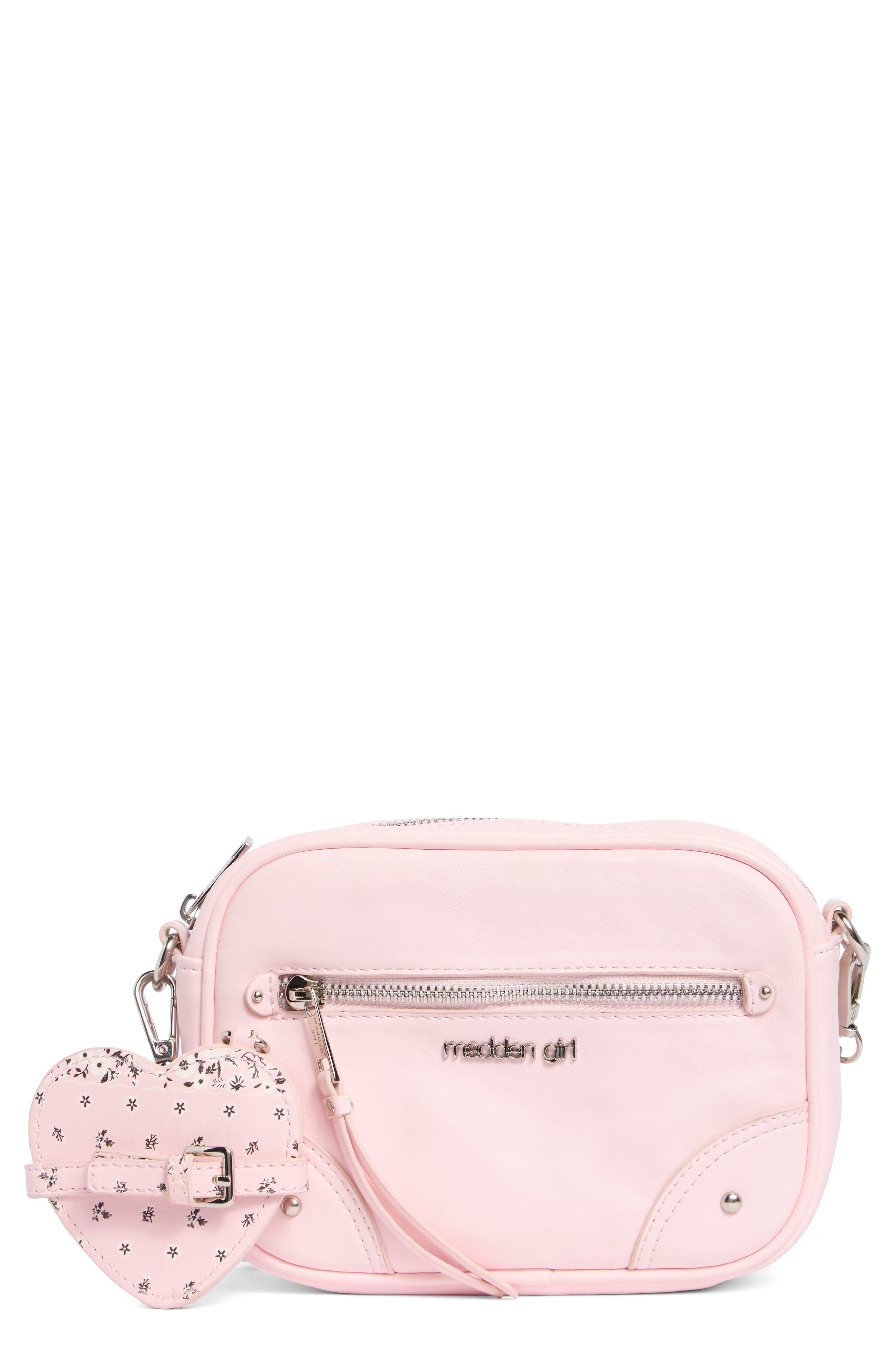 Madden Girl Kids' Faux Leather Camera Bag, Main, color, Ballet Pink