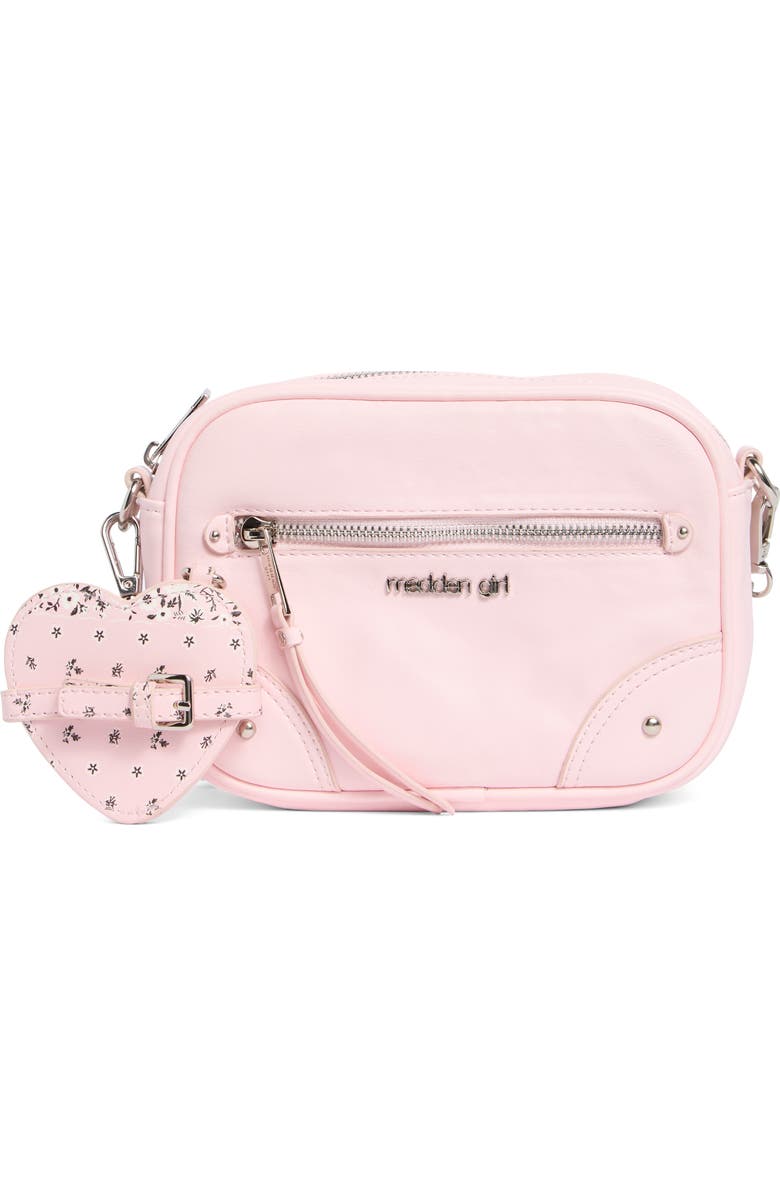 Madden Girl Kids' Faux Leather Camera Bag, Main, color, Ballet Pink
