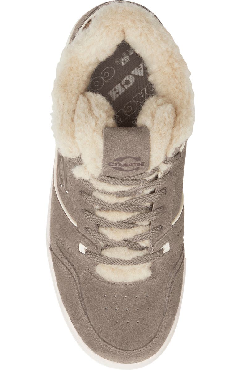 COACH Soho Genuine Shearling Trim Platform Sneaker, Alternate, color, Chalk/ Grey Birch