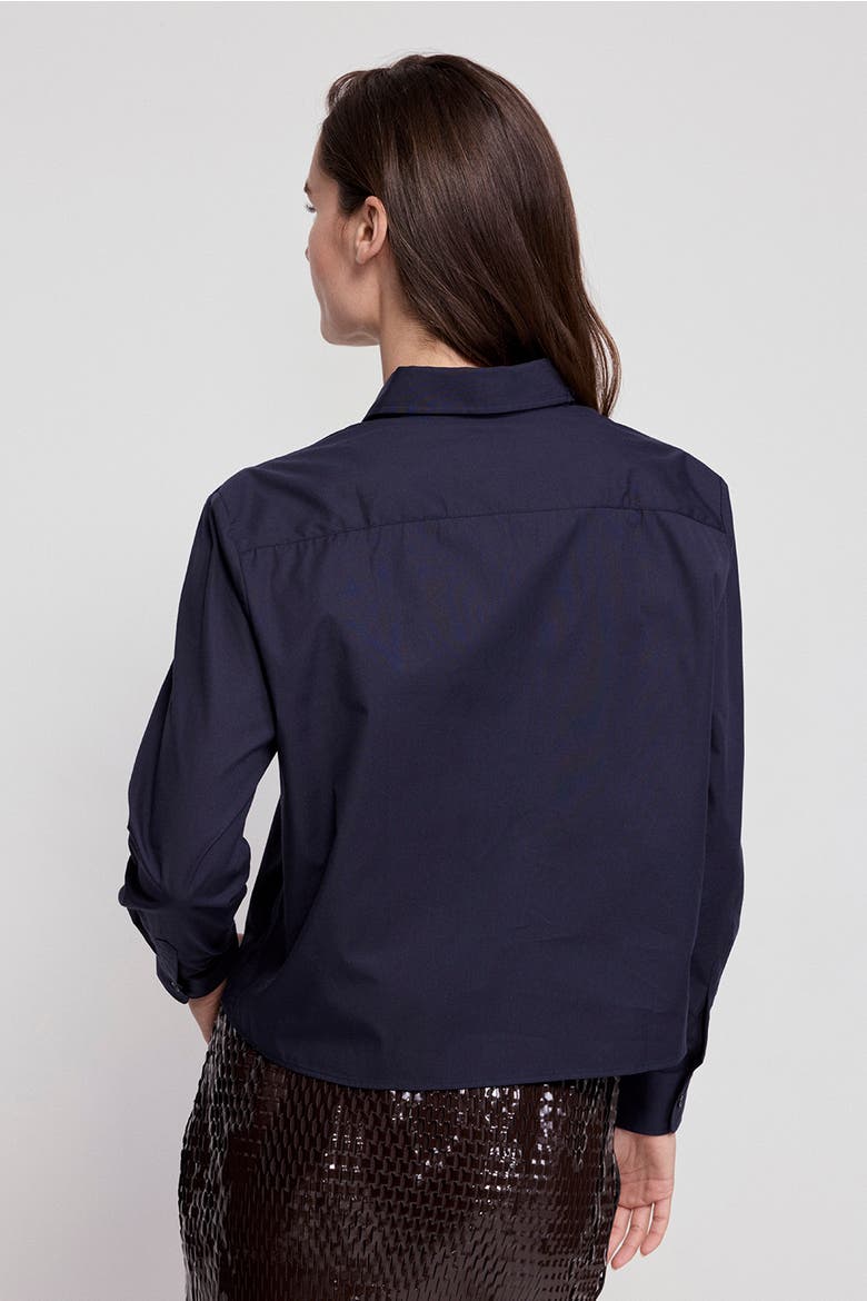 The Long Sleeve Boxy Crop, Alternate, color, Navy