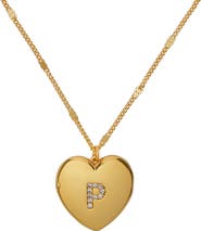 Kate Spade New York crystal initial heart locket necklace