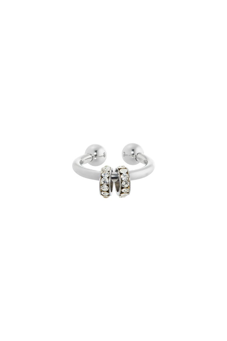 Bless Crystal Ear Cuff, Main, color, PALLADIUM
