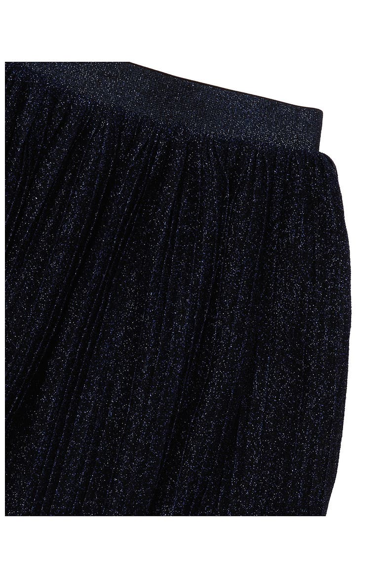 Girls Pleated Metallic Skirt, Alternate, color, Navy