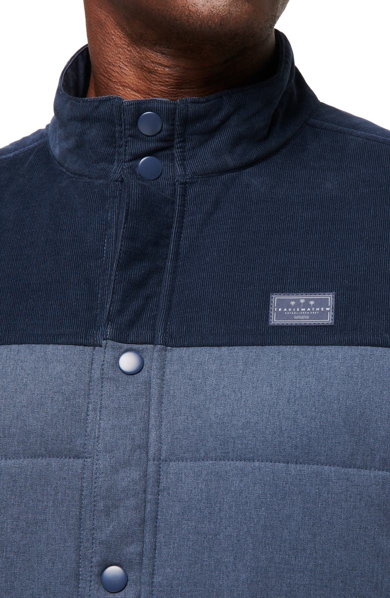 TravisMathew Business Class Quilted Vest, Alternate, color, Total Eclipse