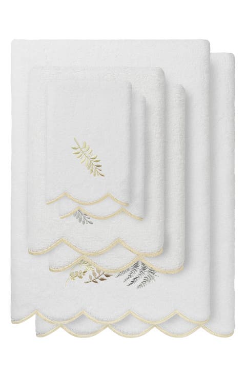 Fern Toss Scalloped 6-Piece Embellished Towel Set