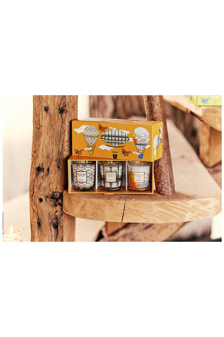 Brussels-Roma-Saint-Tropez Travel Candle Trio, Alternate, color, MULTICOLOR