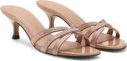 MANGO Embellished Kitten Heel Slide Sandal