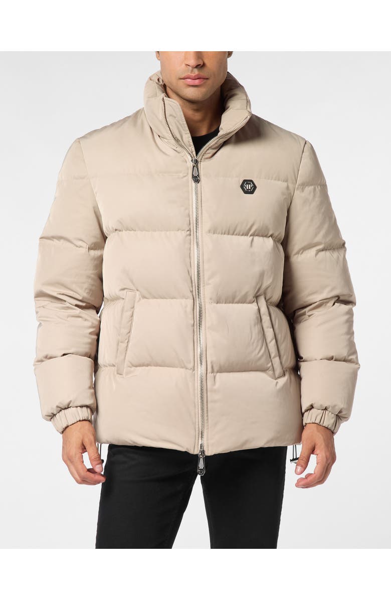 PHILIPP PLEIN Nylon Puffer Jacket Late Checkout Men, Main, color, Beige