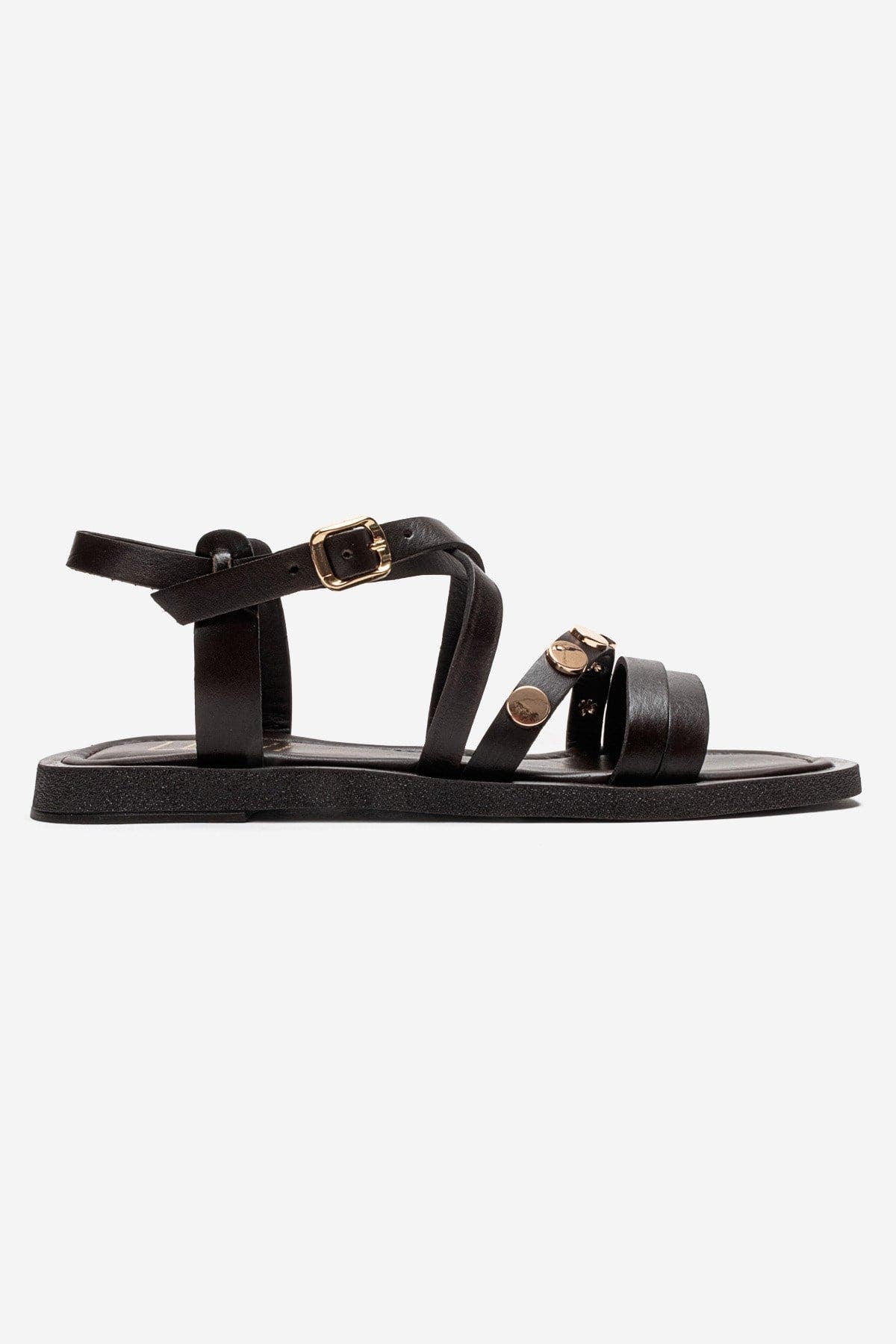 Poole Leather Multi Strap Sandal, Alternate, color, Brown