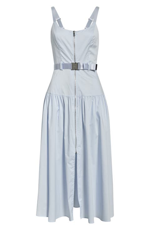 Rima Belted Front Zip Midi Dress