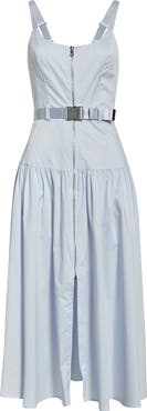 L'AGENCE Rima Belted Front Zip Midi Dress