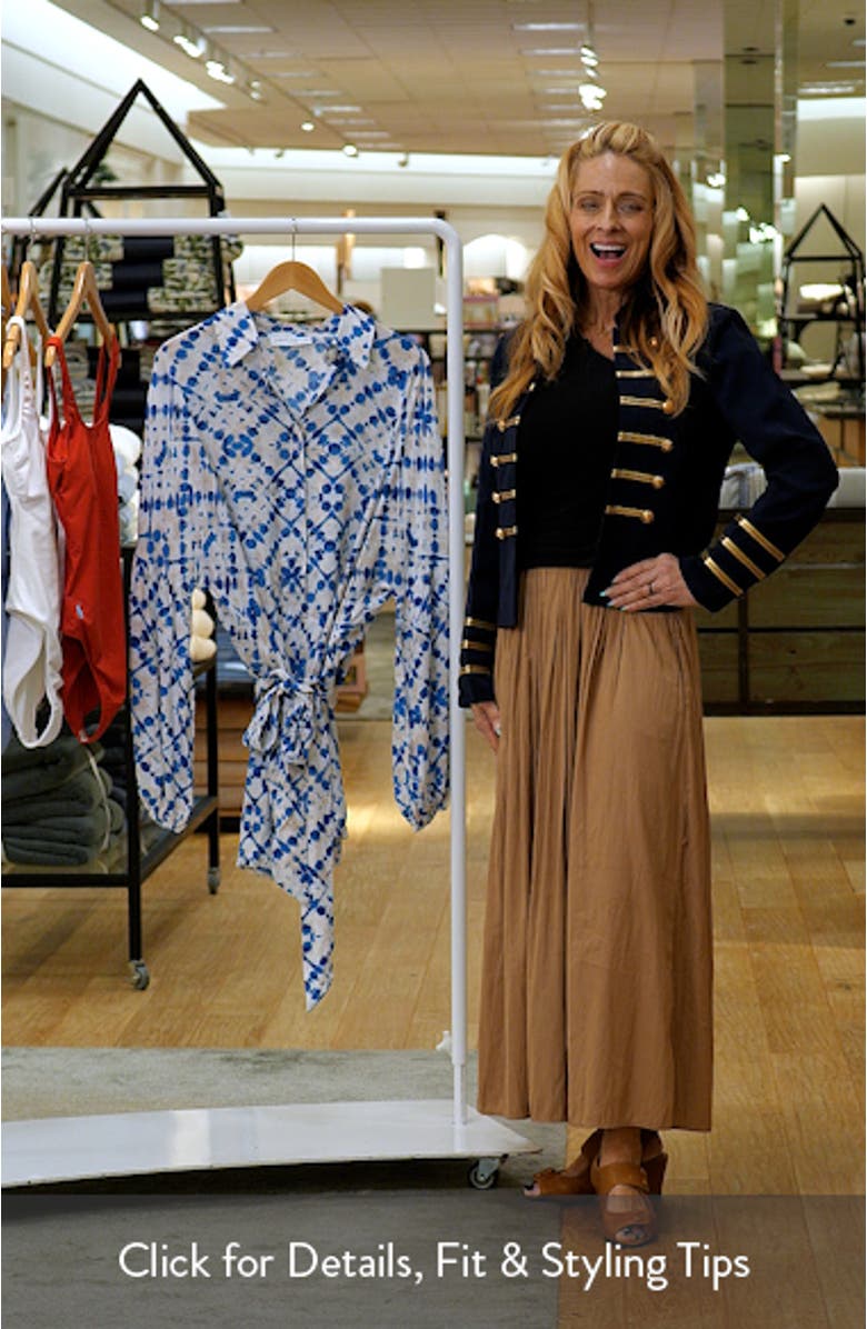 Tansy Abstract Print Long Sleeve Romper, sales video thumbnail