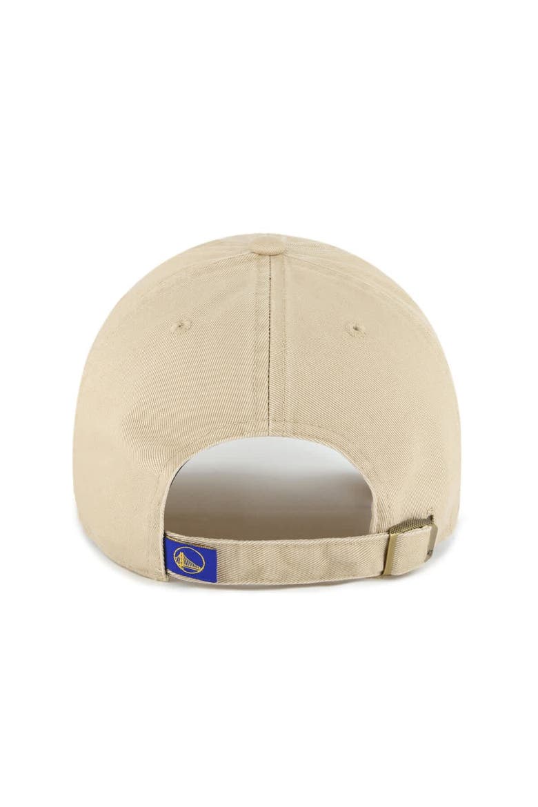 Men's '47  Khaki Golden State Warriors Logo Clean Up Adjustable Hat, Alternate, color, Khaki