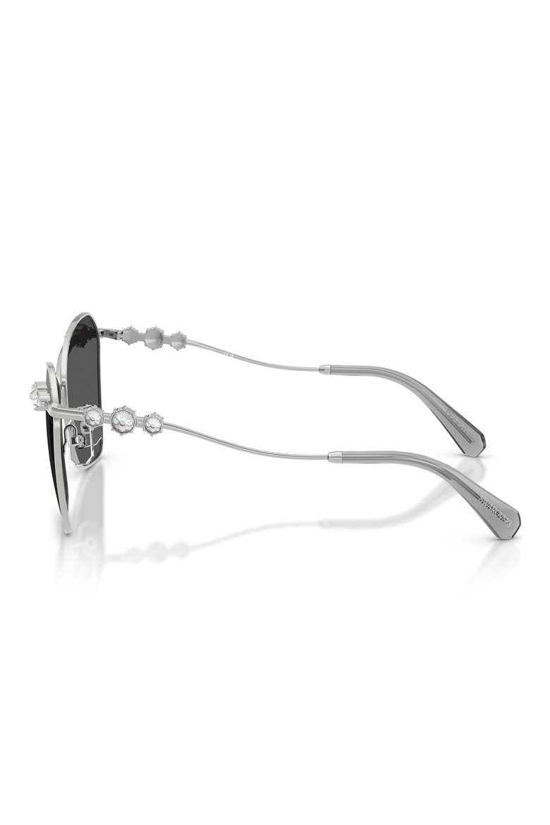 57mm Butterfly Sunglasses, Alternate, color, SILVER / GREY TAMPO SILVER