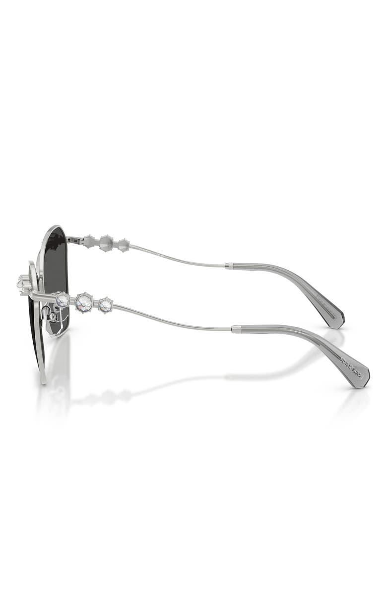 Swarovski 57mm Butterfly Sunglasses, Alternate, color, Silver / Grey Tampo Silver