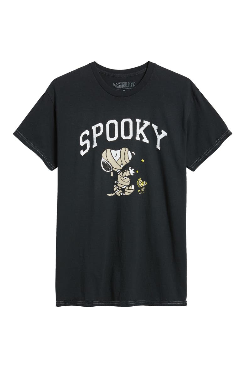 Peanuts® Spooky Cotton Graphic T-Shirt, Alternate, color, BLACK