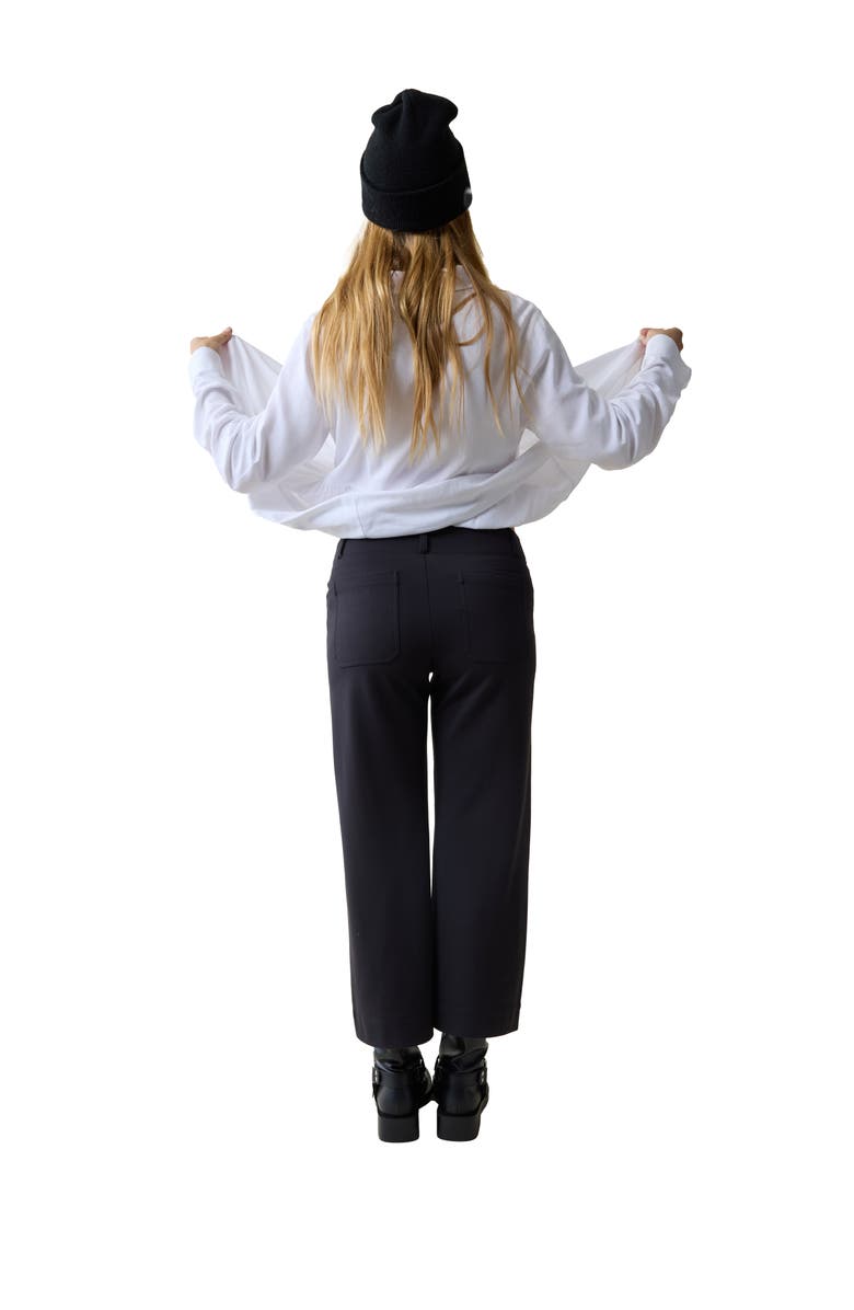 Ingrid & Isabel Wide Leg Ankle Maternity Pant, Alternate, color, Black Onyx