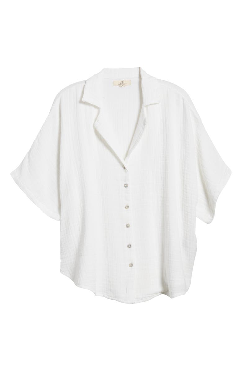 Rip Curl Premium Surf Cotton Gauze Button-Up Shirt, Alternate, color, White